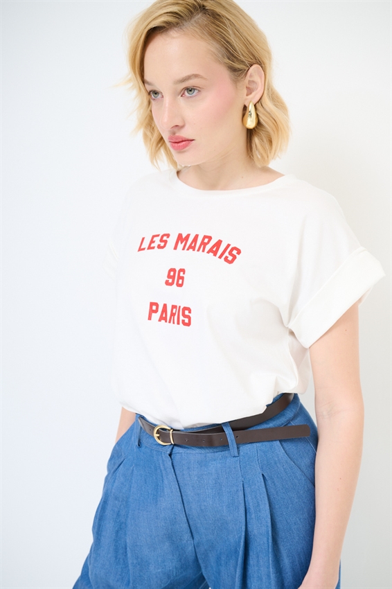 T-SHIRT STAMPA 96 PARIS BIANCO