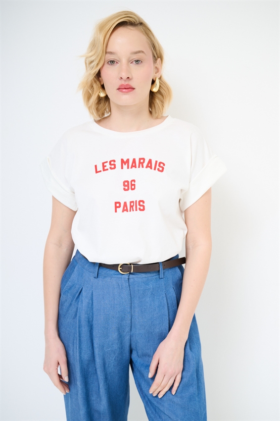 T-SHIRT STAMPA 96 PARIS BIANCO