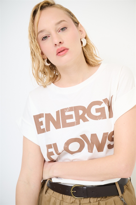 T-SHIRT STAMPA ENERGY BIANCO
