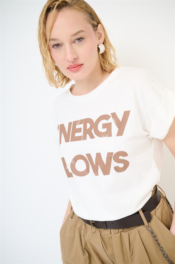 T-SHIRT STAMPA ENERGY BIANCO