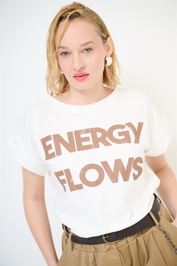 T-SHIRT STAMPA ENERGY BIANCO