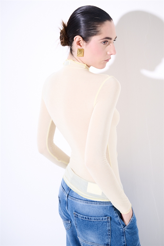 MAGLIA BASIC MEZZO COLLO MODAL GIALLO