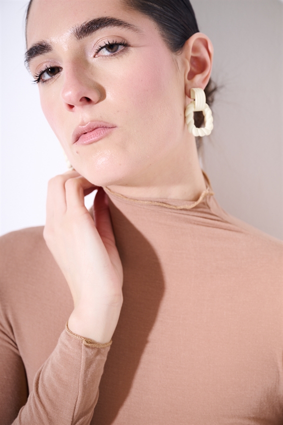 MAGLIA BASIC MEZZO COLLO MODAL MOKA