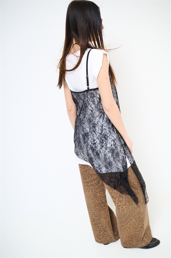 ABITO IN COTONE CON ABITO IN PIZZO NERO