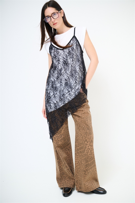 ABITO IN COTONE CON ABITO IN PIZZO NERO