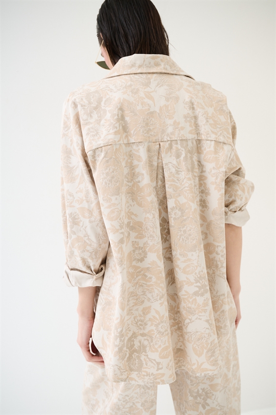 CAMICIA IN GABARDINA STAMP. OVER A DUE TASCHE SAFARI