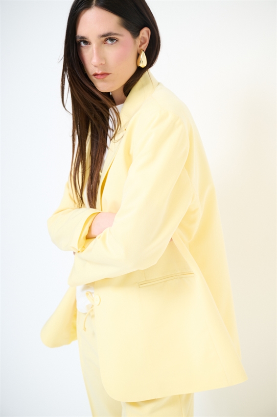 GIACCA OVER CON TASCHE A FILETTO GIALLO