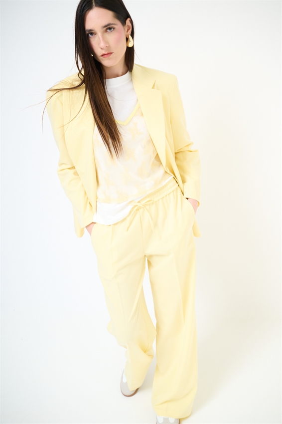 GIACCA OVER CON TASCHE A FILETTO GIALLO