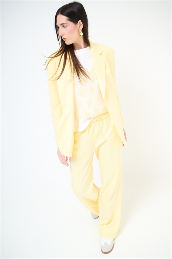 GIACCA OVER CON TASCHE A FILETTO GIALLO