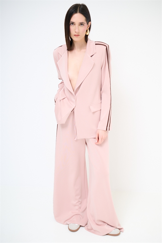 GIACCA MONOPETTO CON BANDE VISCOSA MODAL CIPRIA/MORO