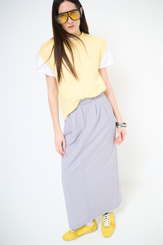 GILET PARICOLLO IN COTONE GIALLO