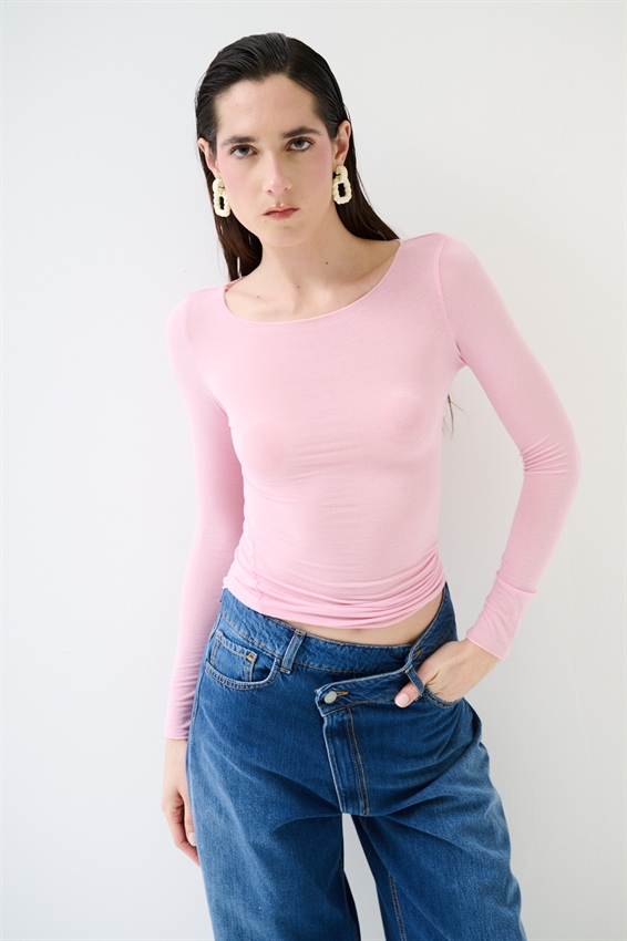 MAGLIA SCOLLO BARCA TAGLIO VIVO MODAL CONFETTO