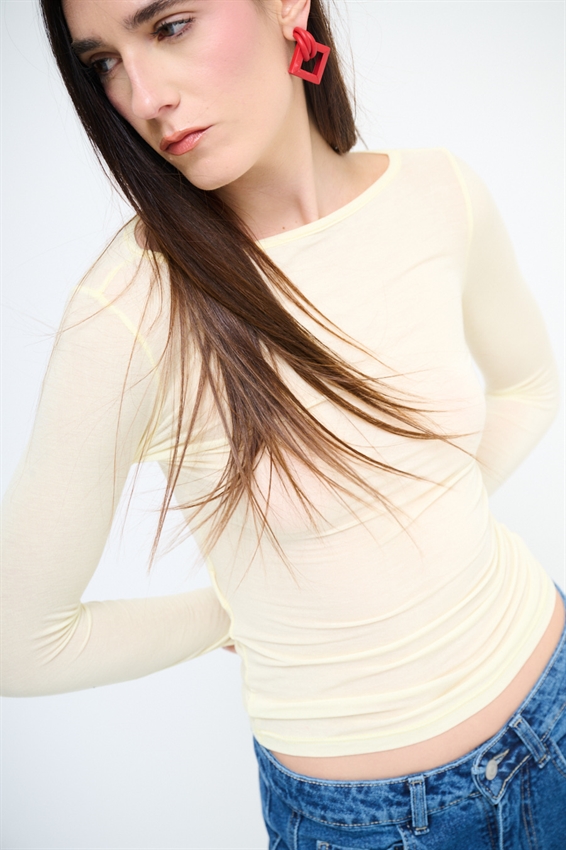 MAGLIA COLLO BORDINO MODAL GIALLO