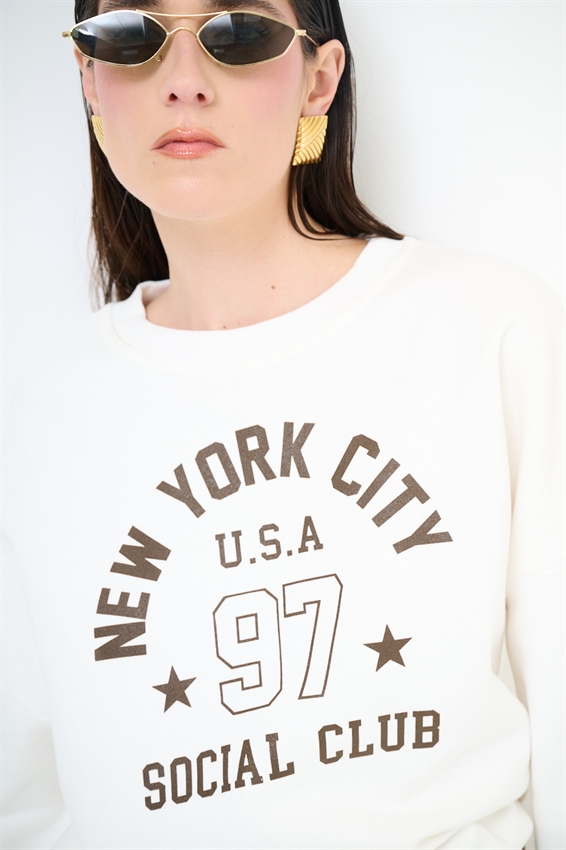 FELPA OVER CON STAMPA NEW YORK PANNA